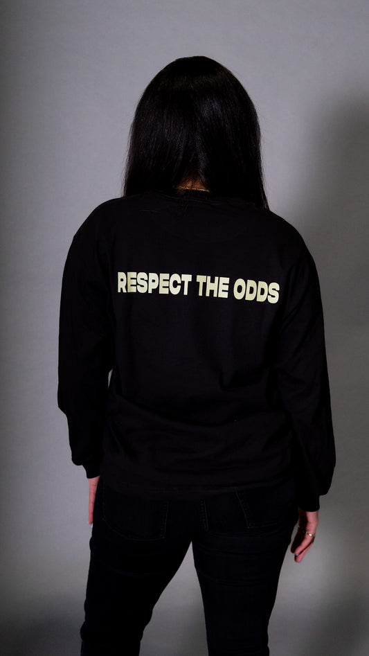 "Respect The Odds" Long Sleeve Unisex Tee Black