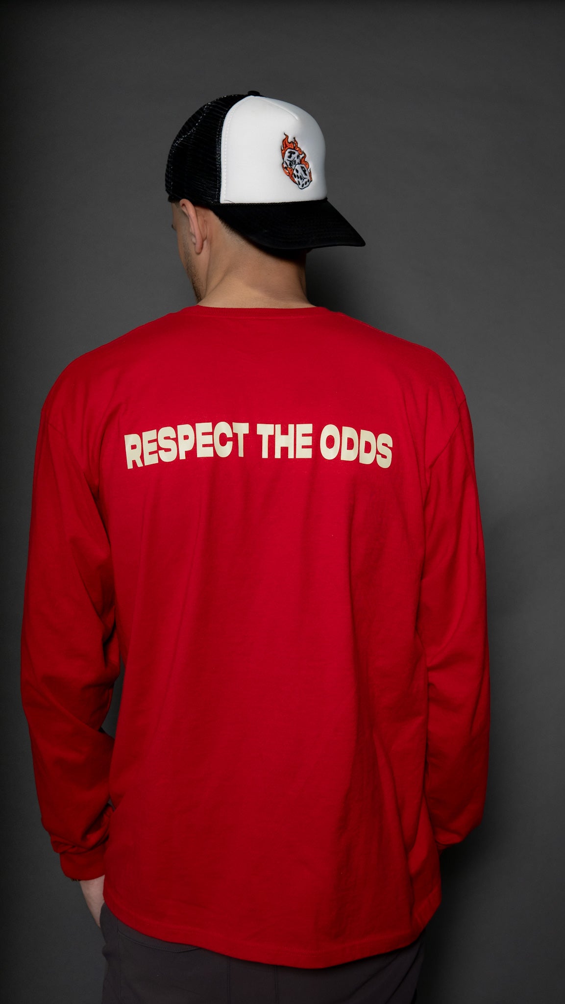 Respect The Odds Long Sleeve Unisex Tee Red