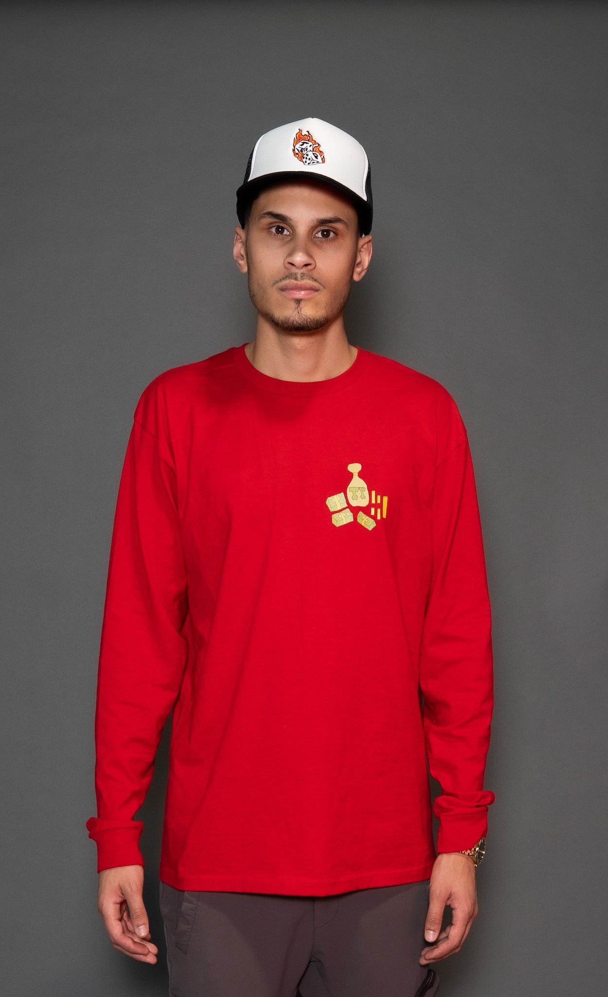 Respect The Odds Long Sleeve Unisex Tee Red